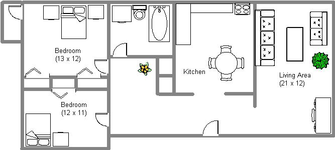 2 bedroom Apartments for rent in Notre-Dame-de-Grace at 3500 Cavendish - Floorplan 11 - RentQuebecApartments – L20669