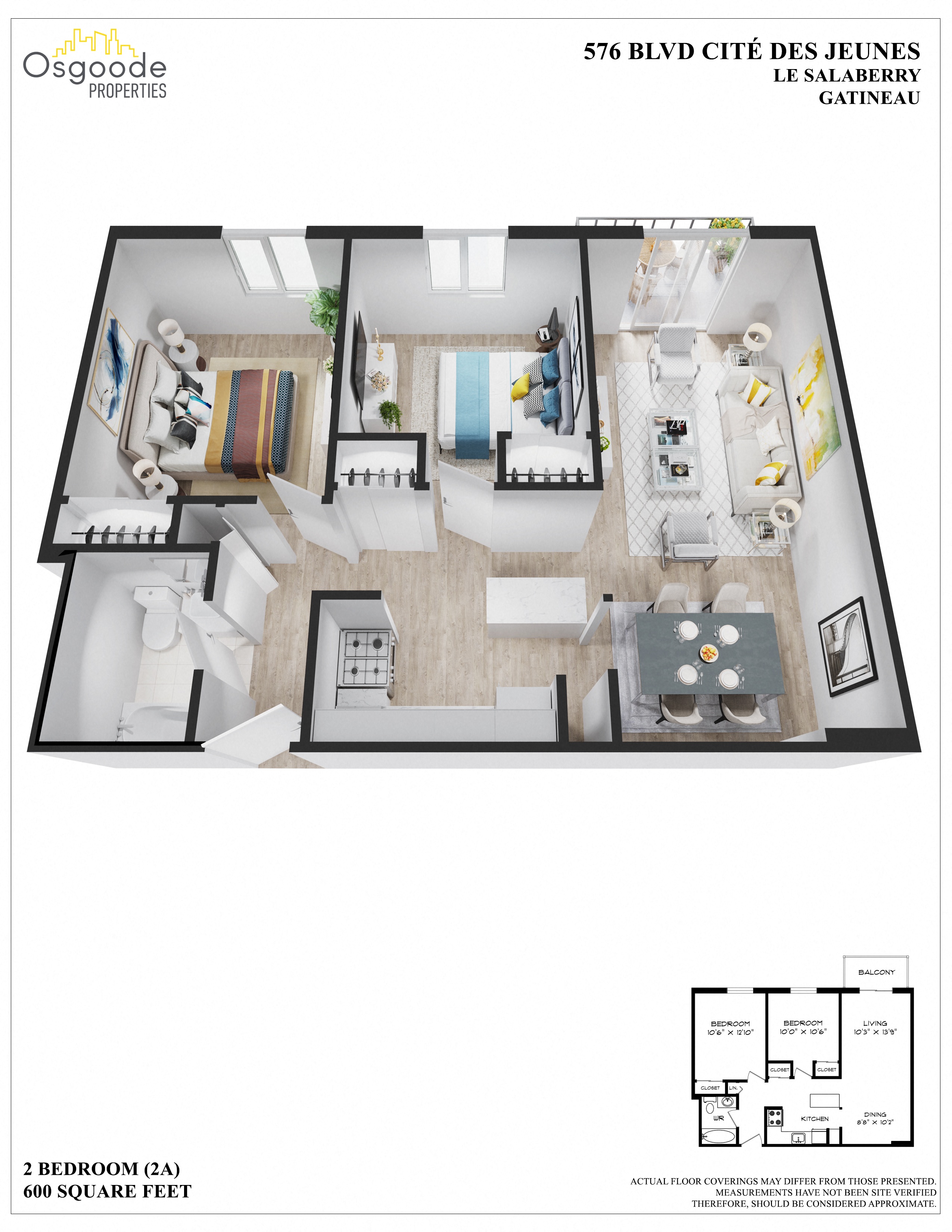 2 bedroom Apartments for rent in Gatineau-Hull at Salaberry - Floorplan 01 - RentQuebecApartments – L402852